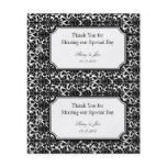 Large black damask diy wedding gift bag hang tag flyers
