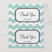 Large blue chevron diy wedding gift bag hang tag custom flyer