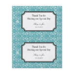 Large blue damask diy wedding gift bag hang tag flyers