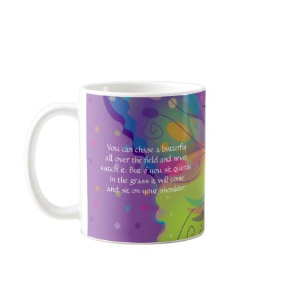 Large & Bright Butterfly with Poem Coffee Mug by justdahl