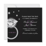 Large Diamond Ring Save The Date Invite