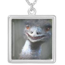 Large Emu Sterling Silver Necklace