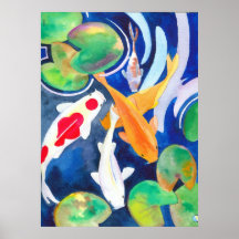 large Koi pond Print
