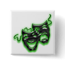 Large Neon Green Masks Square Button