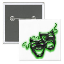 Large Neon Green Masks Square Button