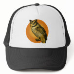 Large Owl with Orange Moon Tshirts, Mugs Trucker Hats