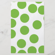 Large Pea Green Dots on White. Flyer Design