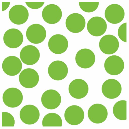Large Pea Green Dots on White. Photo Sculptures