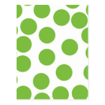 Large Pea Green Dots on White. Postcards