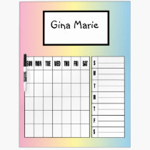 Large Personalised Child Calendar Dry Erase Board dry erase boards