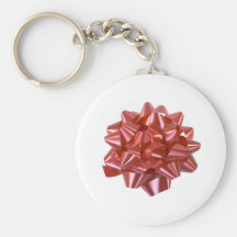 Large Red Christmas Present Bow ribbon Keychains