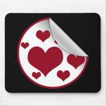 Large Red Hearts Mouse Pad