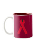 Large Red Ribbon for AIDS Awareness mugs