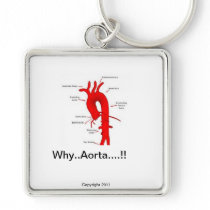 Large square Why..Aorta....!!  keychain