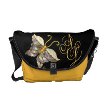 Large stylistic butterfly messenger bag