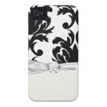 large white and black bold damask iphone 4 case-mate cases