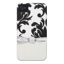 large white and black bold damask iPhone 4 Case-Mate cases