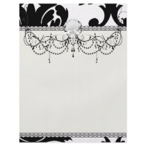 large white and black bold damask flyers