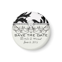 large white and black bold damask refrigerator magnets