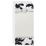 large white and black bold damask custom rack card