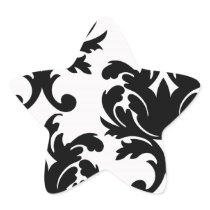 large white and black bold damask sticker