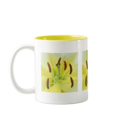 Large White Lily Mug by Debra_HugsInkStudio