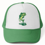 Largemouth Bass fish jumping Trucker Hat