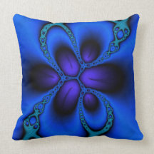 Larkspur abstract fractal pillow