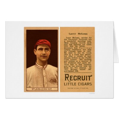 Larry McLean Reds Baseball 1912 Greeting Cards by lc_baseball