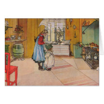Larsson: The Kitchen, Art Greeting Card