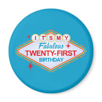 Las Vegas 21st Birthday Refrigerator Magnets