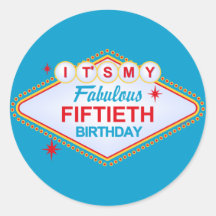 Las Vegas 50th Birthday Sticker