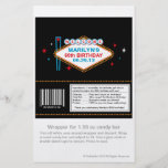 Las Vegas 60th Birthday Candy Wrapper Personalized Flyer