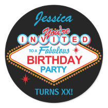 Las Vegas Birthday Party Stickers