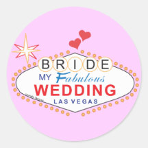 Las Vegas Bride Round Sticker