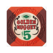 Las Vegas Casino Vintage Poker Chip Wrapped Canvas Canvas Print