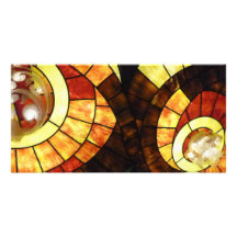 LAS VEGAS ceiling coloured glass browns cream reds Personalised Photo Card
