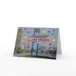 Las Vegas Happy 50th Birthday Card  in Blue