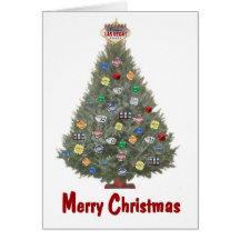 Las Vegas Merry Christmas Tree Card