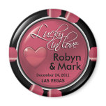 Las Vegas Newlyweds Casino Chip Magnet Favour