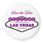 Las Vegas Save the Date Plum Colour Magnet