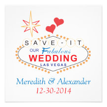 Las Vegas Save the Date Wedding Cards Custom Announcement