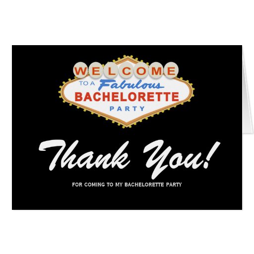 las vegas sign bachelorette party thank you card zazzle