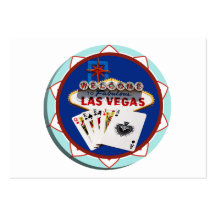 Las Vegas Sign & Cards Poker Chip Business Card Template