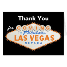 Las Vegas sign destination wedding Thank You Card
