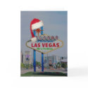 Las Vegas Sign with Santa Cap Merry Christmas Card