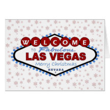 Las Vegas Snowflakes Merry Christmas Card