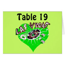 Las Vegas St. Patrick's Table Number Cards Green