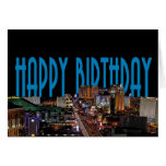 Las Vegas Strip Happy Birthday Card BLUE