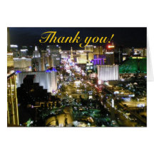 Las Vegas Thank You Aerial  Strip Photograph Cards